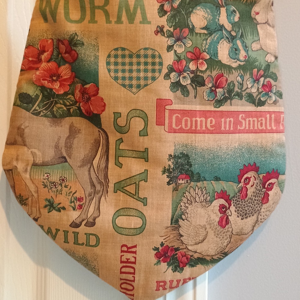 Vintage Handmade‎ Farmhouse Feed Sack Print Shoulder Bag Rustic Barnyard Animals - Picture 11 of 13